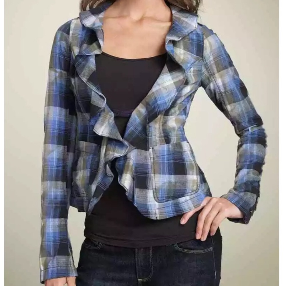 FREE PEOPLE | Liberty Cascading Jacket Blue Plaid